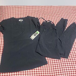 4 Flex grey jogger Scrub Set